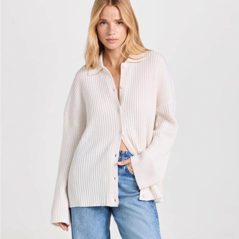 Reformation Fantino Cashmere Collared Cardigan